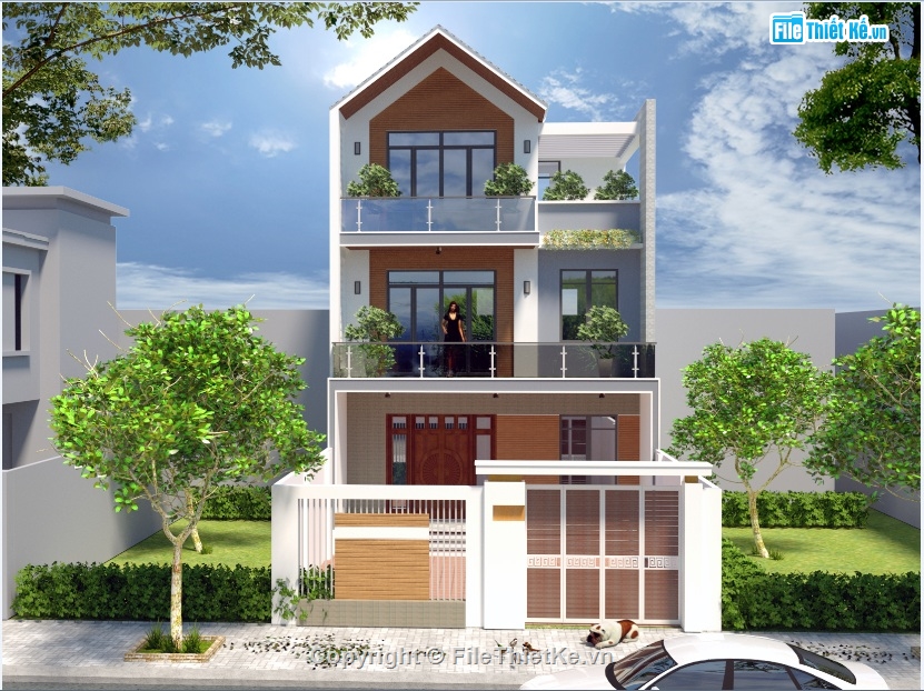 THIẾT KẾ BIỆT THỰ HIỆN ĐẠI 3 TẦNG 8x125 M #1 THIẾT KẾ BIỆT THỰ HIỆN ĐẠI 3 TẦNG 8x125 M